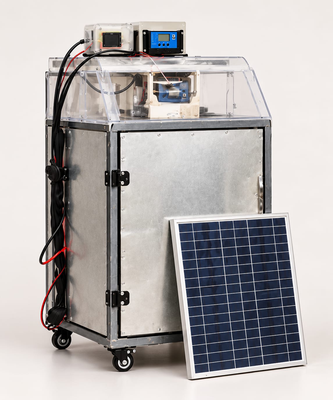 Hybrid solar dryer with solar panel